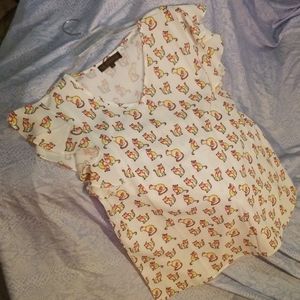 Flouncy Sleeve Kitty Cat shirt blouse SM Wardrobe